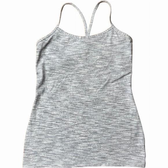 Lululemon Power Y Tank Wee Are From Space Ice Grey Alpine White Size 8 - Picture 6 of 9